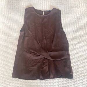 Zara dark brown sleeveless blouse size Medium